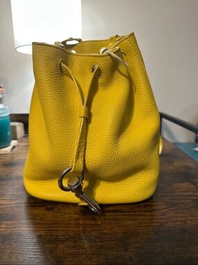 Rebecca Minkoff Yellow Pebbled Leather Drawstring Mini Backpack